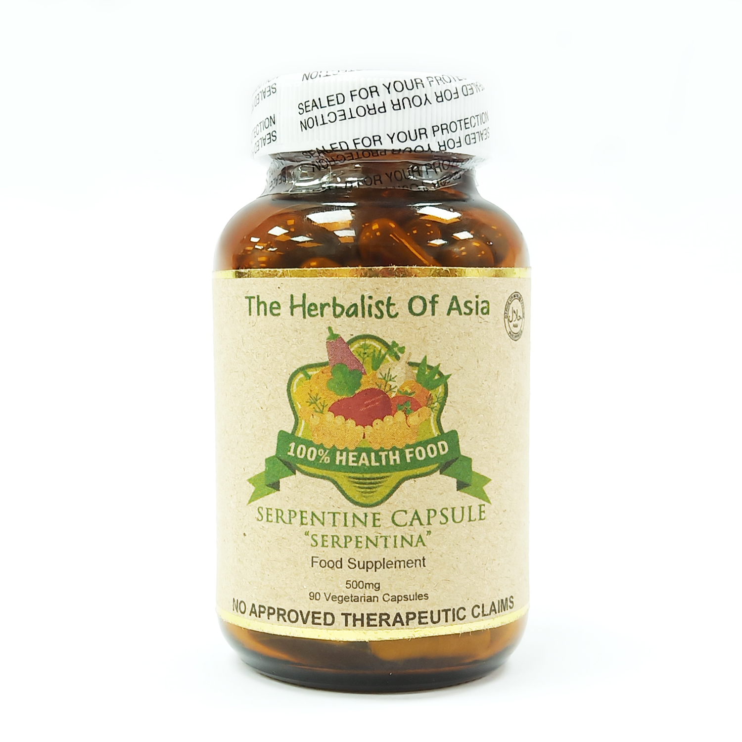 The Herbalist Of Asia 90 Vegetarian Capsule 500mg Serpentina 1 Bottle The Herbalist Of Asia 90 Vegetarian Capsule 500mg Serpentina 1 Bottle